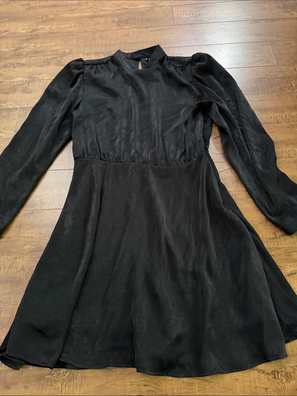 ZARA Classic Black Long-Sleeve A-Line Dress